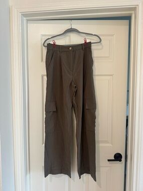 H&M Olive Cargo Wide-Leg Pants